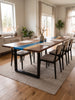 72" x 36" River Dining Table with Rectangular Metal Legs (28")